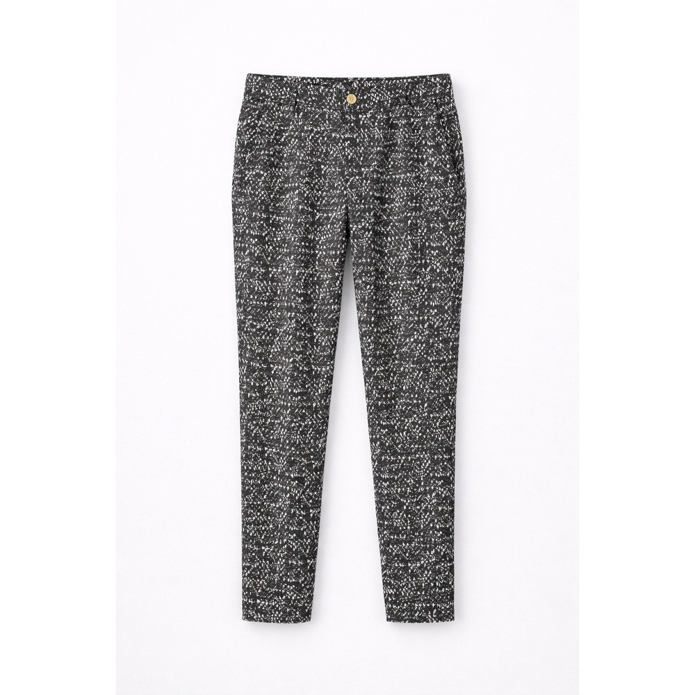H&M Black White Abstract Print Skinny Pants Size 10 Splatter Ikat‎ Slim Fit